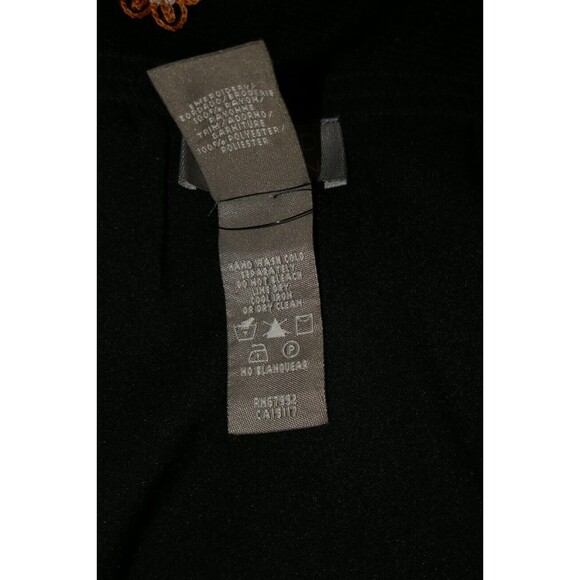 Sigrid Olsen Retro Sheer Overlay Embroidered Wildflowers Black Skirt Size 12 - Picture 7 of 7